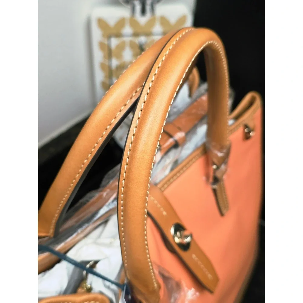 Dooney & Bourke Perry Satchel Large Apricot Wexford Leather Crossbody Bag New